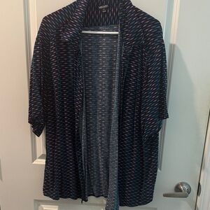 Mizzen+Main Navy and Red Patterned Shirt